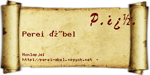 Perei Ábel névjegykártya